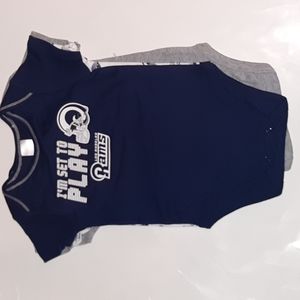 NWT 3 NFL Los Angeles Rams Onesies Size 6-12 months